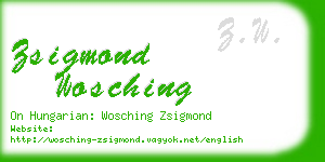 zsigmond wosching business card